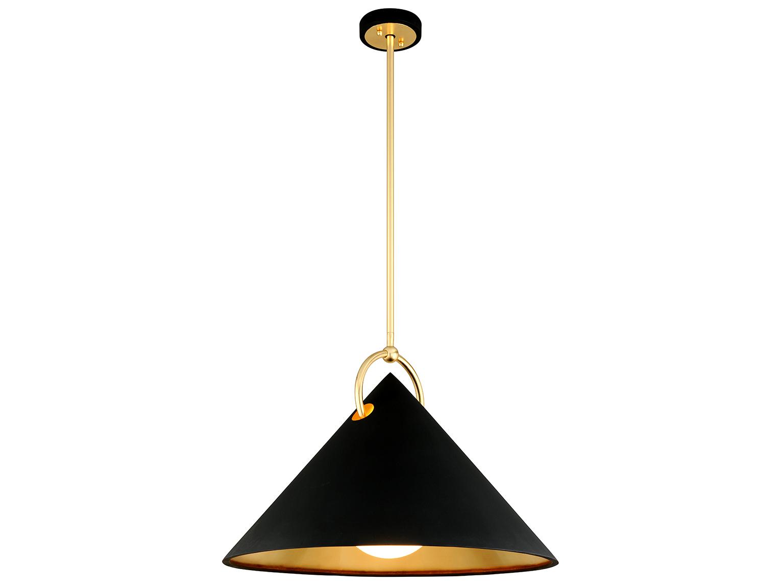 Corbett Lighting Charm 1-Light Black Gold Leaf Glass Pendant
