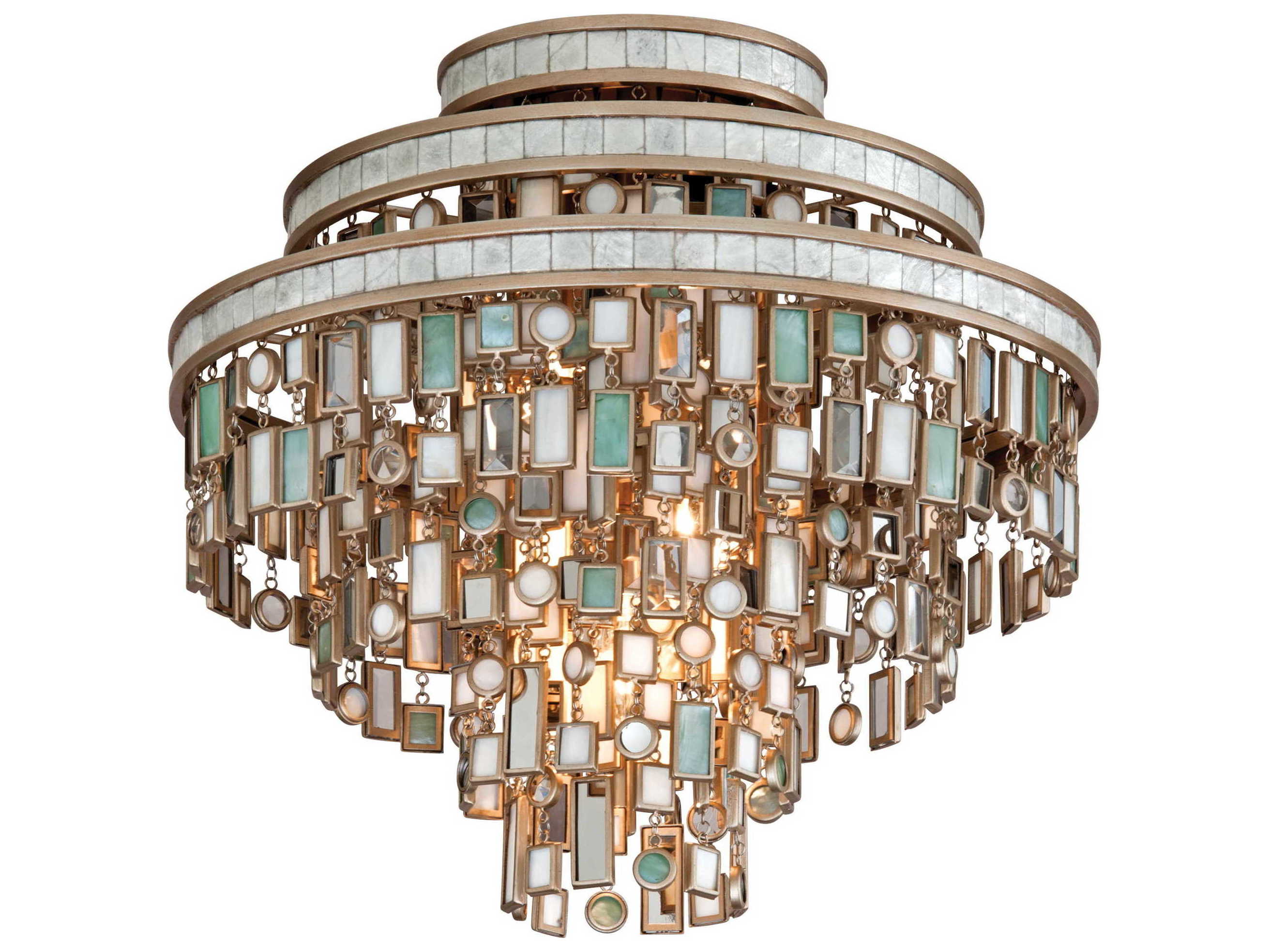 Corbett Lighting Dolcetti 3-Light Silver Tiered Flush Mount