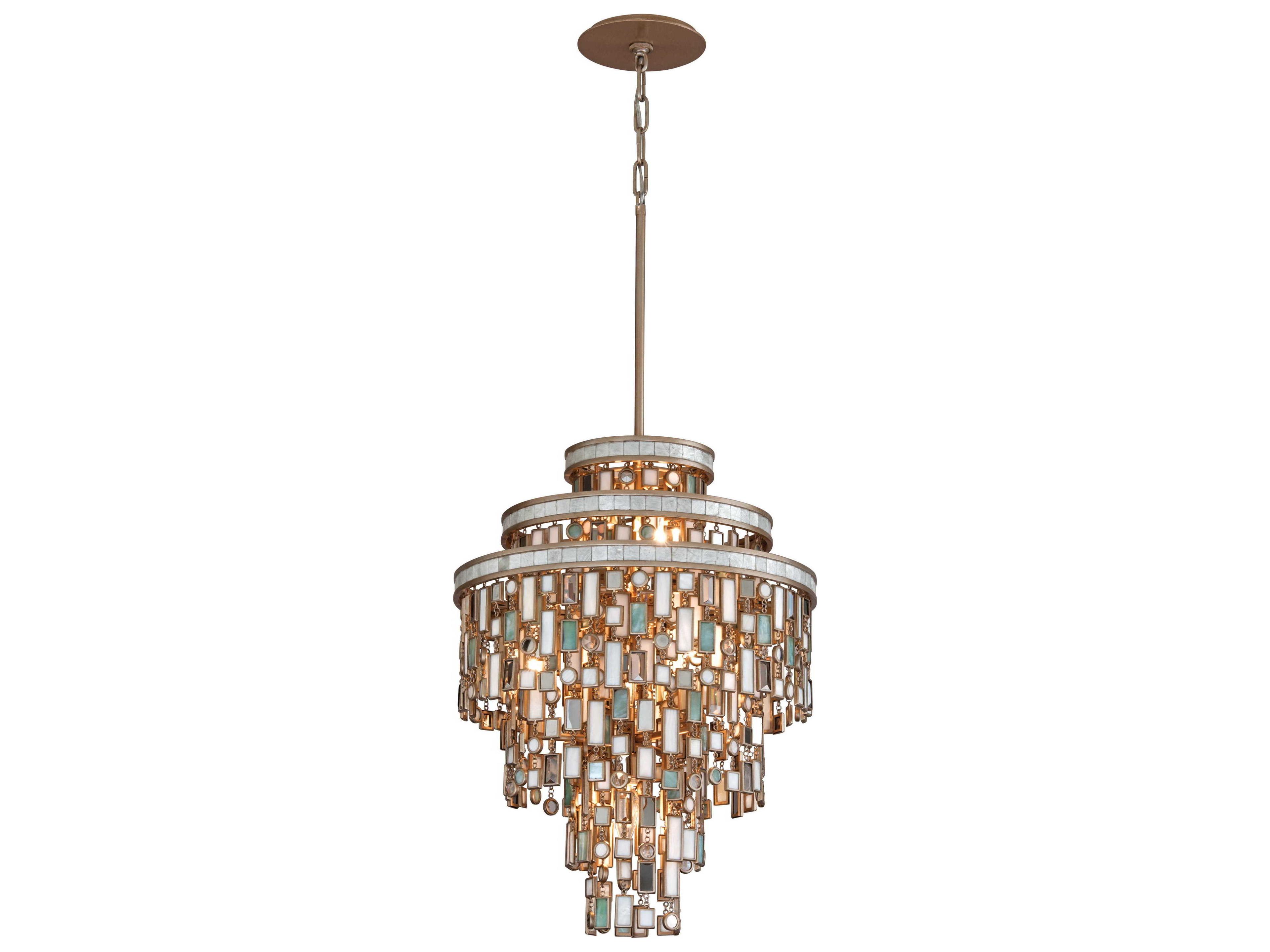 Corbett Lighting Dolcetti 7-Light Silver Crystal Tiered Pendant