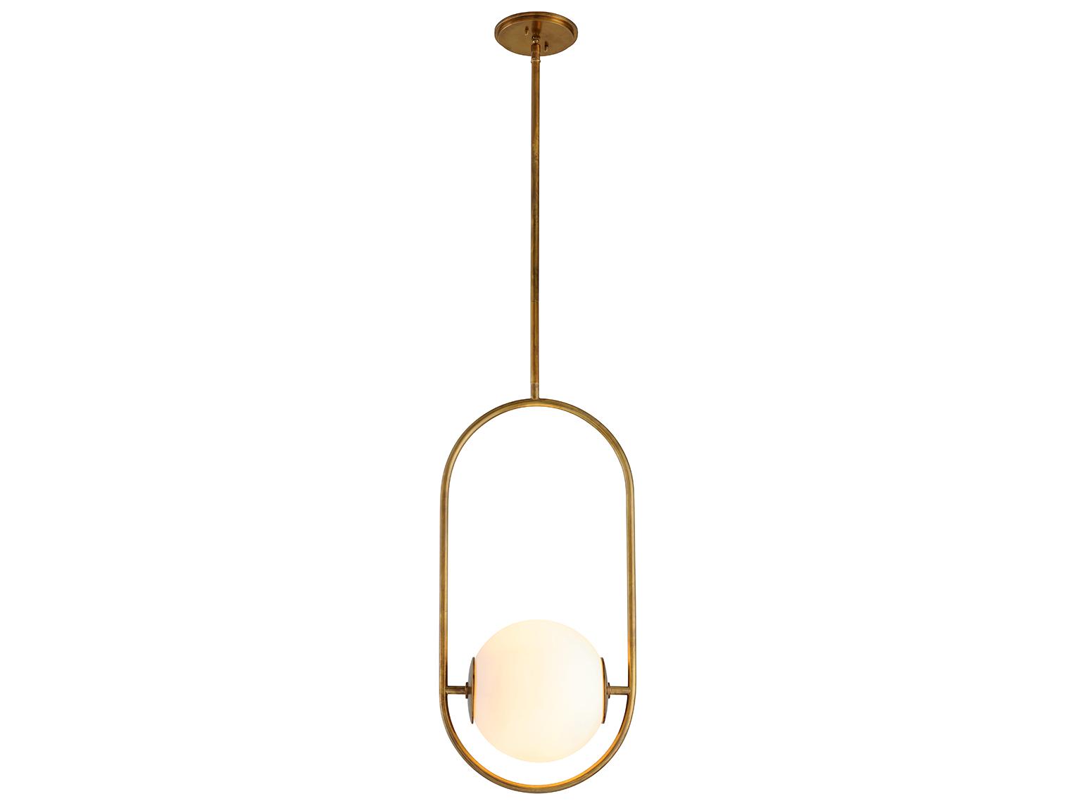 Corbett Lighting Everley 1-Light Vintage Brass Glass Globe Mini Pendant
