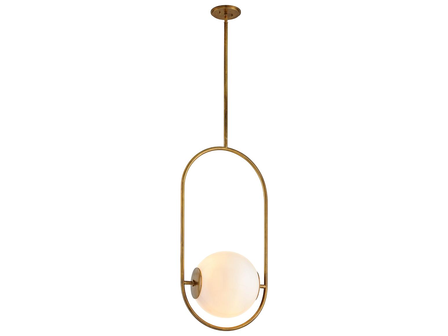 Corbett Lighting Everley 1-Light Vintage Brass Glass Globe Pendant