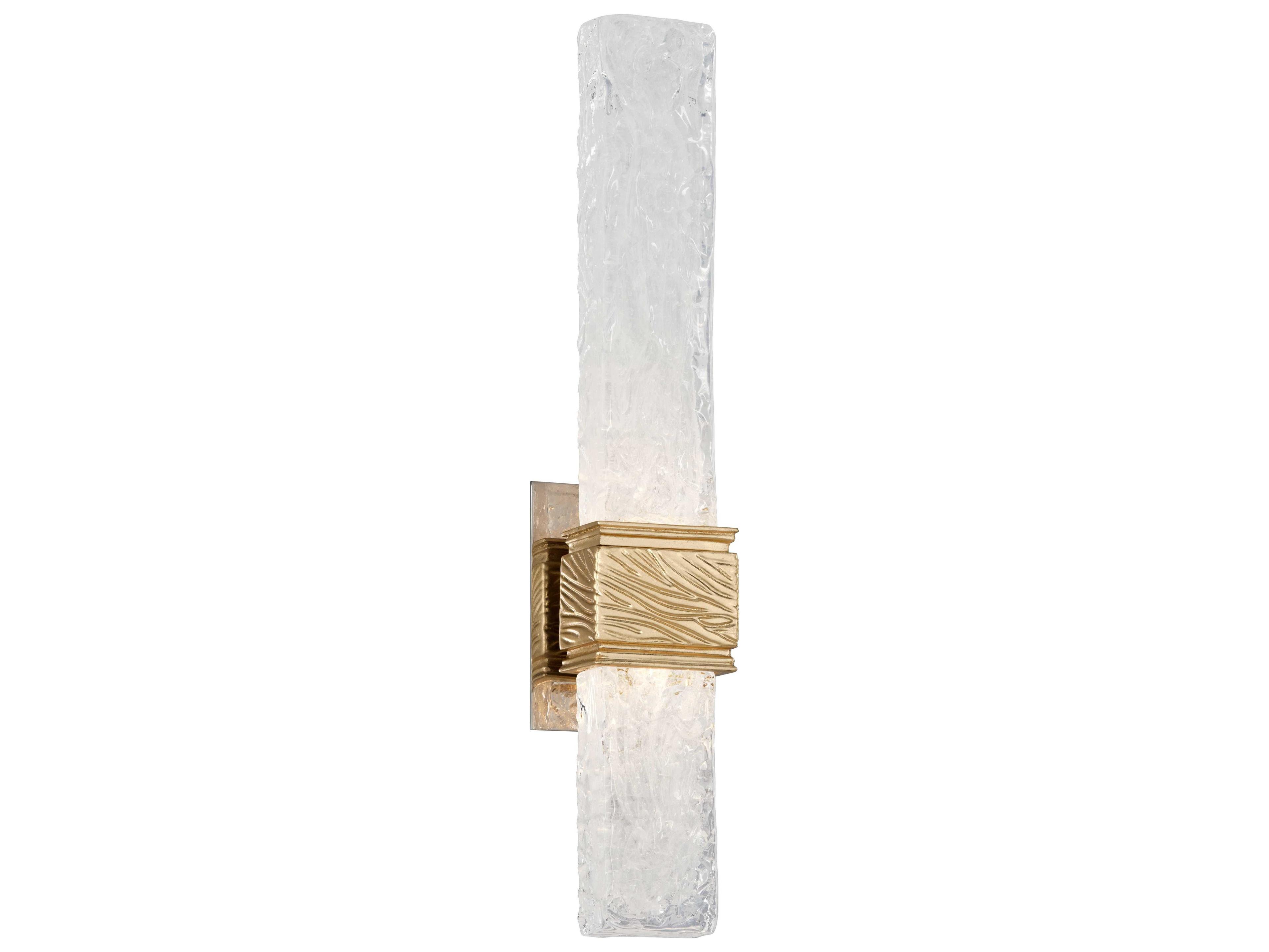 Corbett Lighting Freeze 2-Light Gold Leaf Polished Stainless Steel Glass LED Wall Sconce