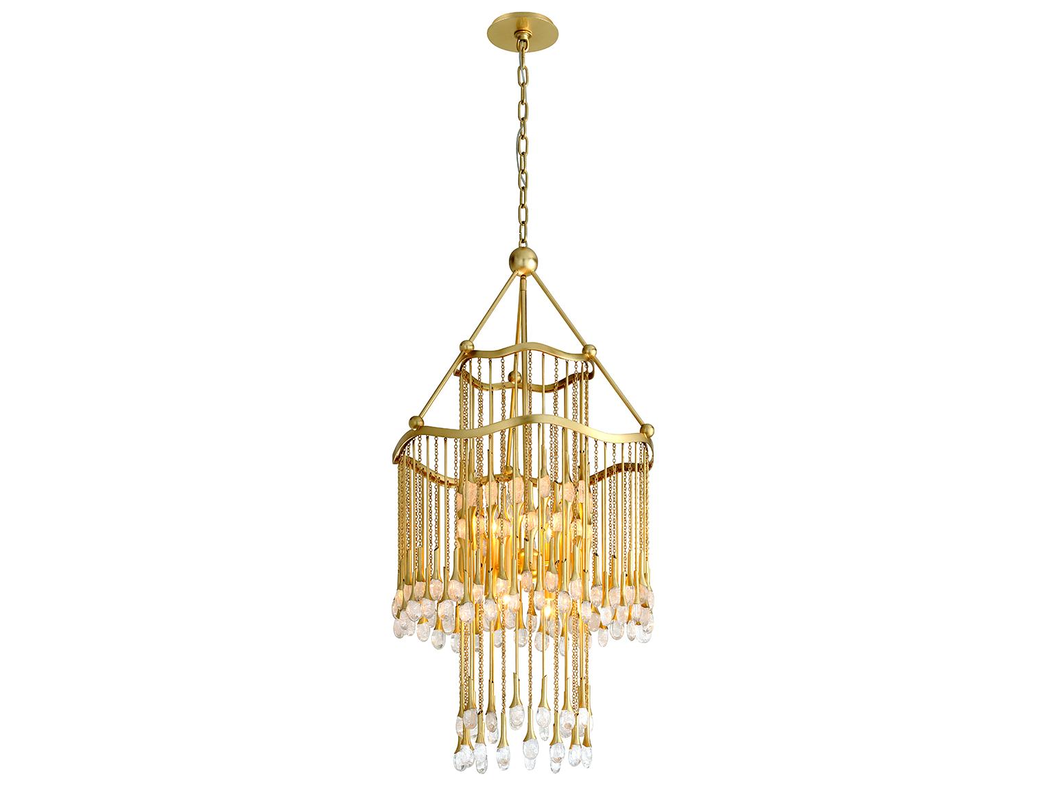 Corbett Lighting Kiara 8-Light Gold Leaf Glass Geometric Chandelier