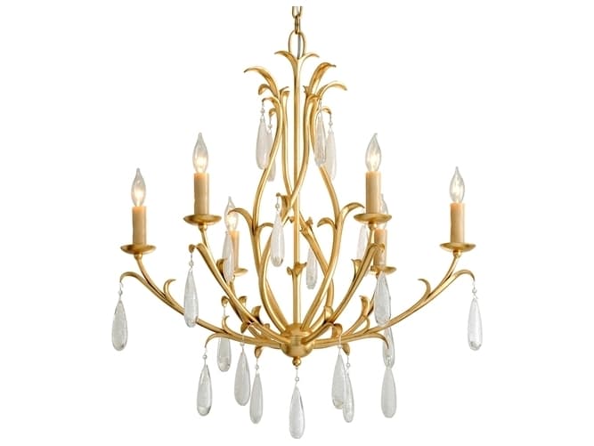 Corbett Lighting Prosecco 6-Light Gold Leaf Glass Chandelier