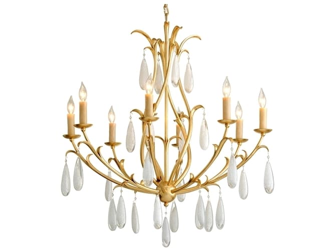 Corbett Lighting Prosecco 8-Light Gold Leaf Glass Chandelier