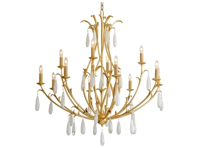 Corbett Lighting Prosecco 12-Light Gold Leaf Glass Chandelier