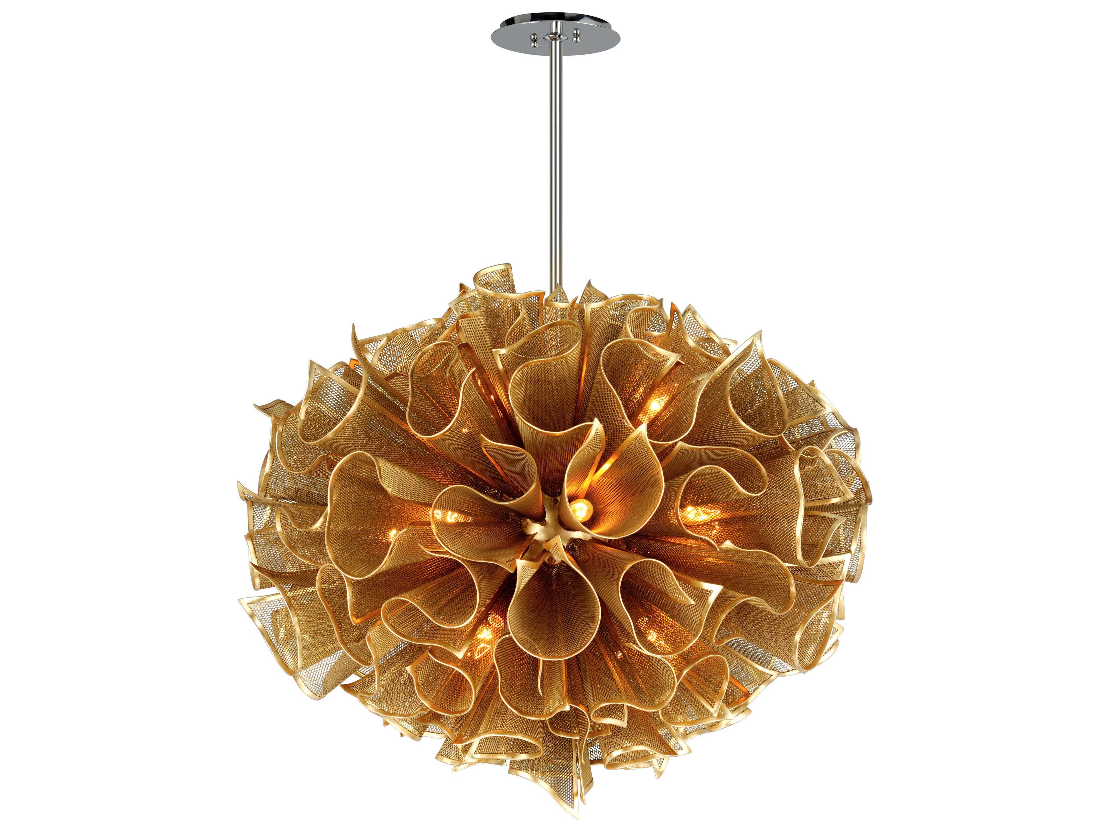 Corbett Lighting Pulse Gold Geometric Pendant