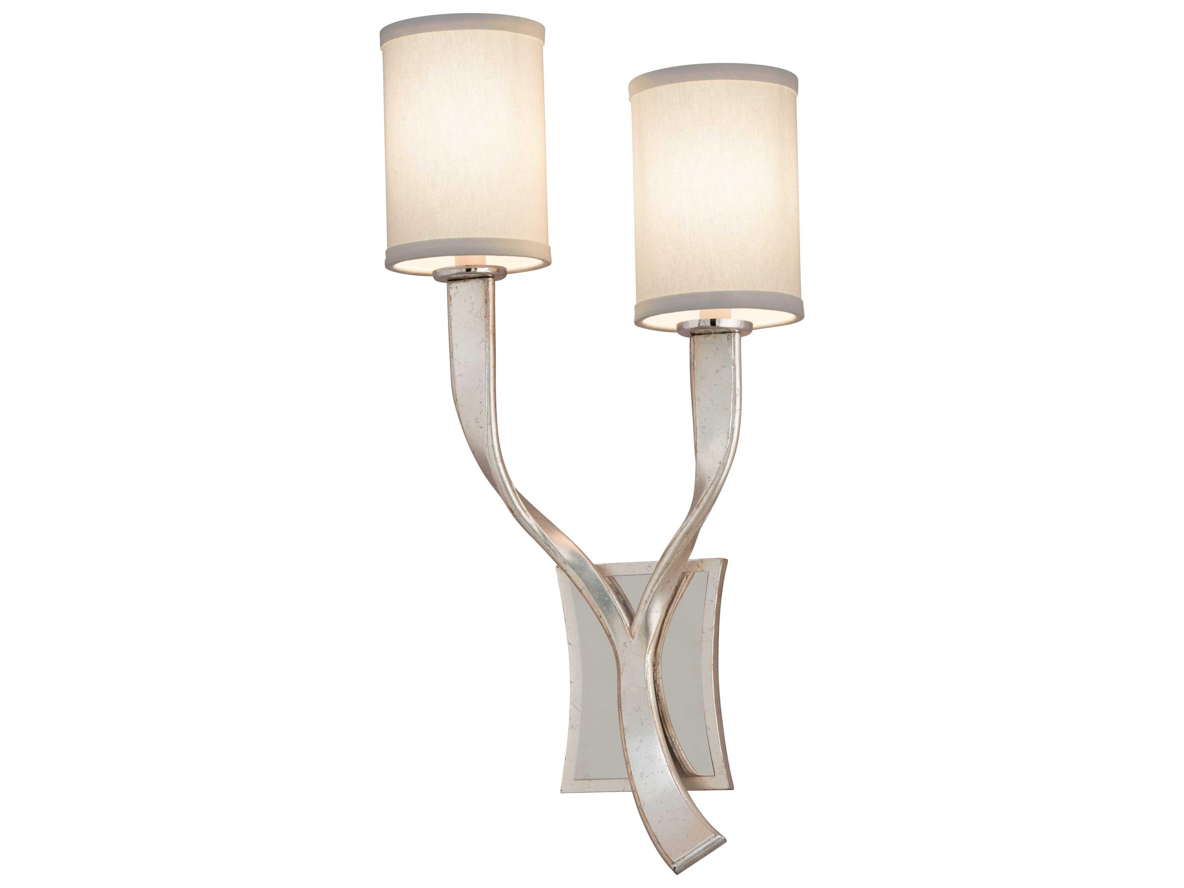 Corbett Lighting Roxy Modern Silver Leaf Polished Stainless Steel Wall Sconce
