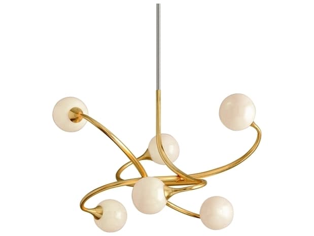 Corbett Lighting Signature 6-Light Gold Leaf Glass LED Globe Chandelier