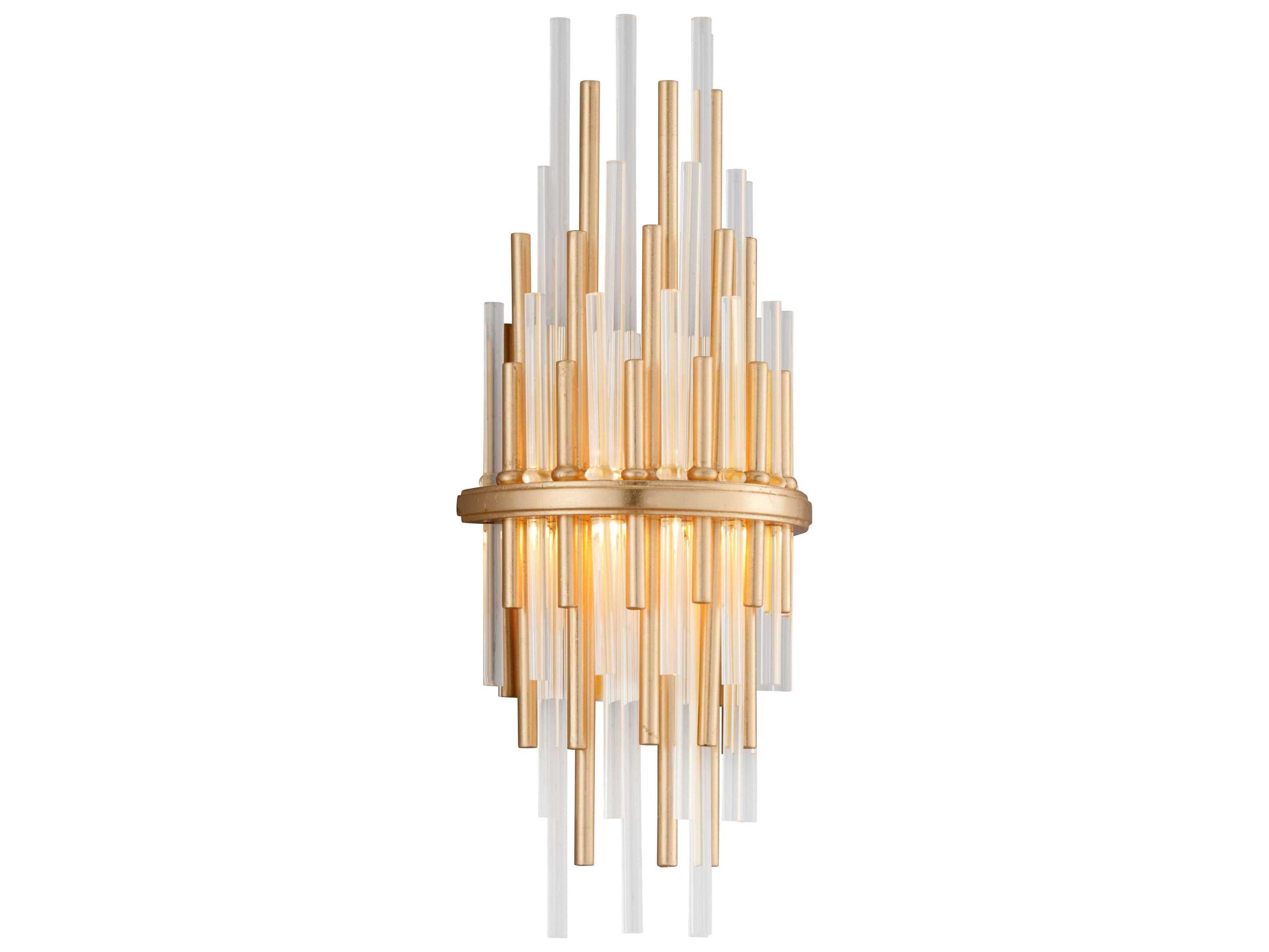 Corbett Lighting Theory 1-Light Gold Leaf Polished Stainless Steel Glass LED Wall Sconce