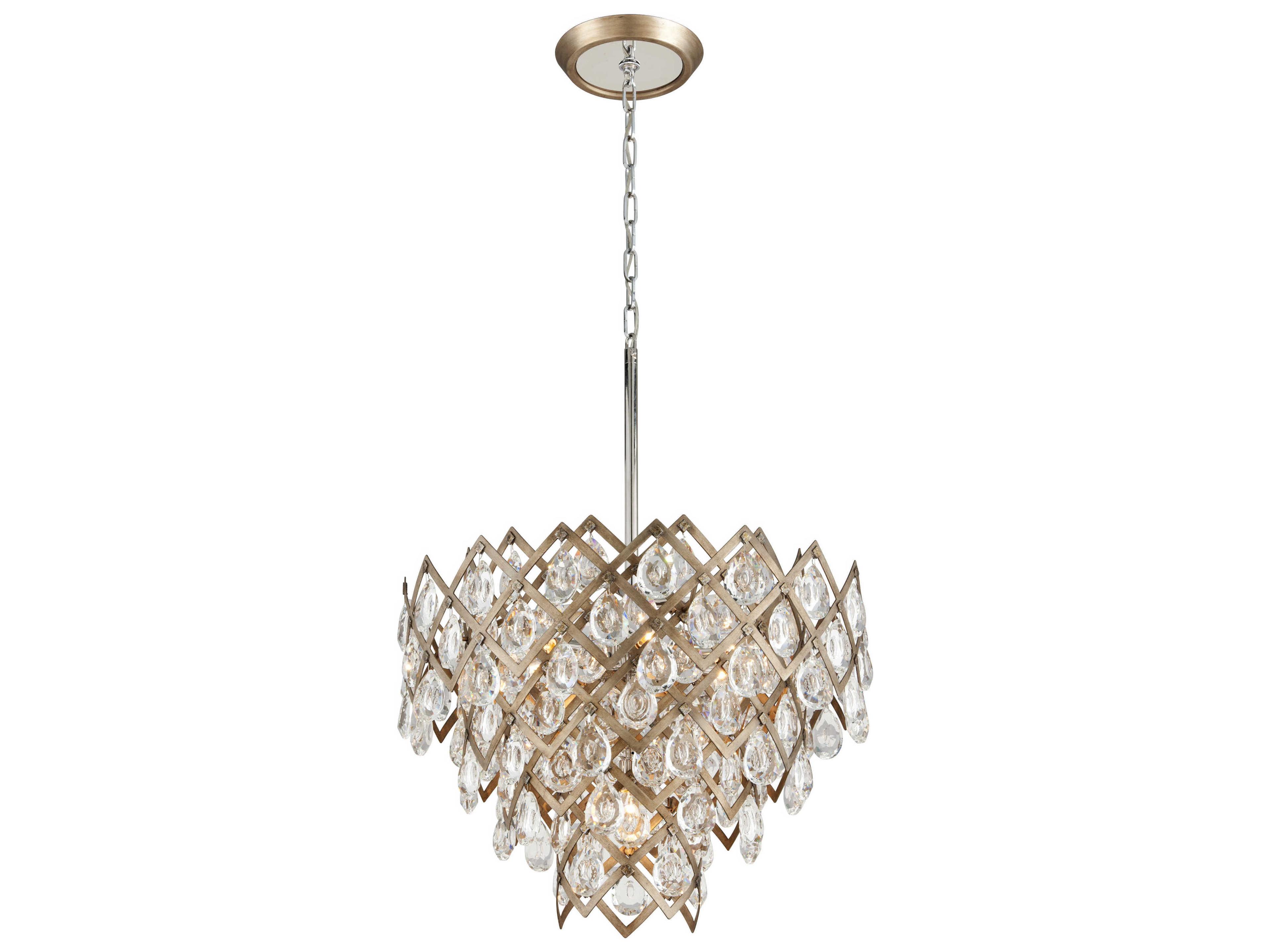 Corbett Lighting Tiara 7-Light Vienna Bronze Crystal Tiered Pendant