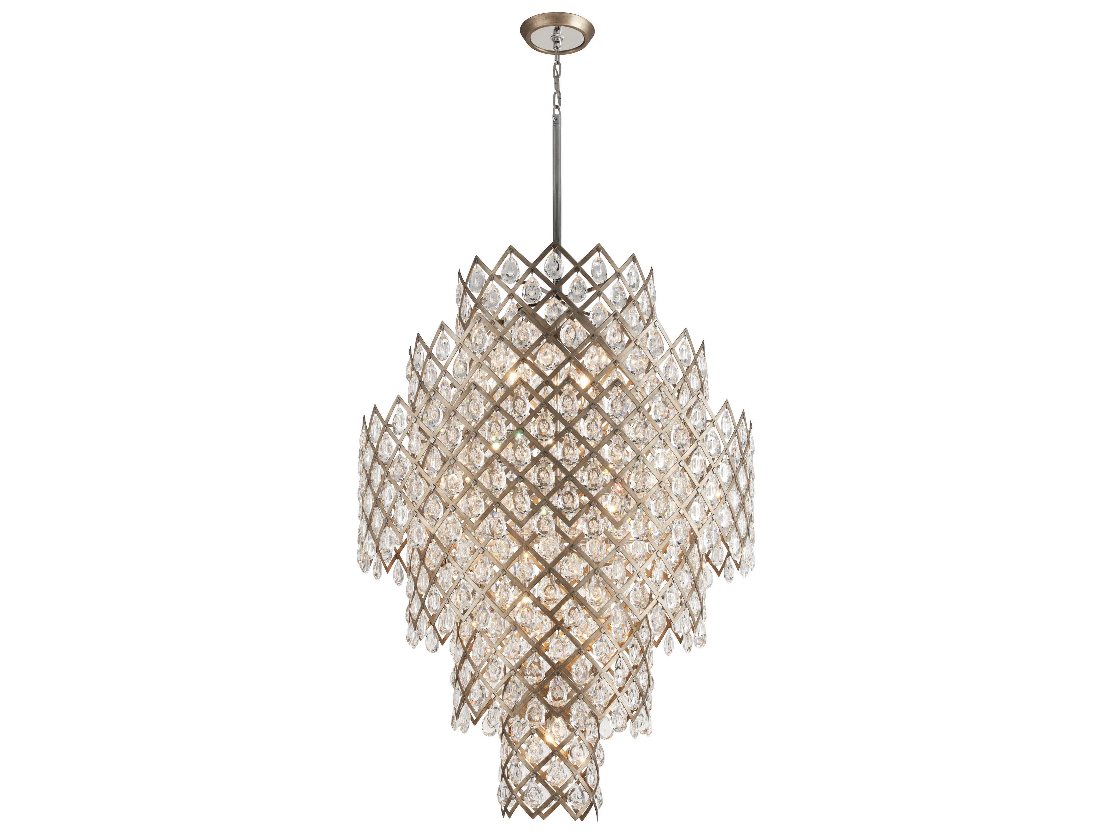 Corbett Lighting Tiara 17-Light Vienna Bronze Crystal Tiered Pendant