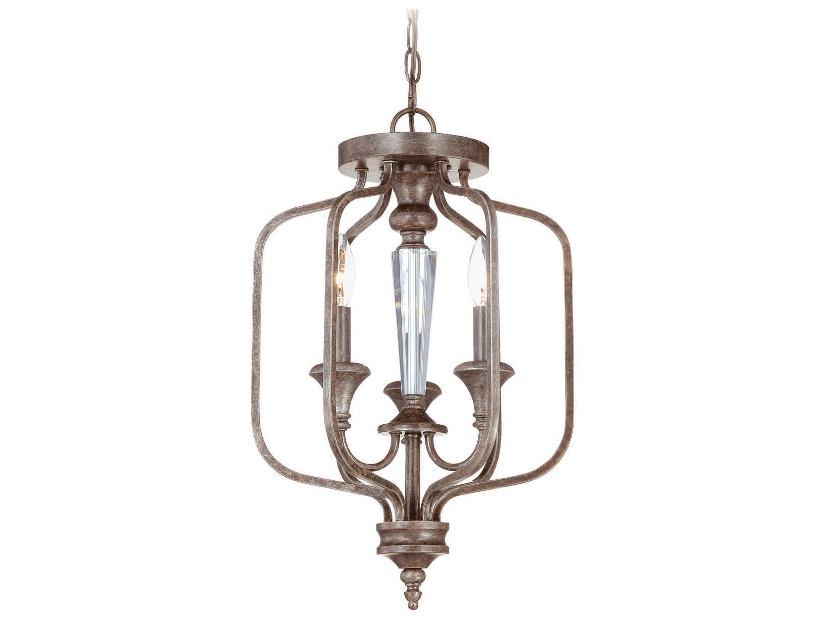 Craftmade Boulevard 3-Light Mocha Bronze Crystal Semi Flush Mount