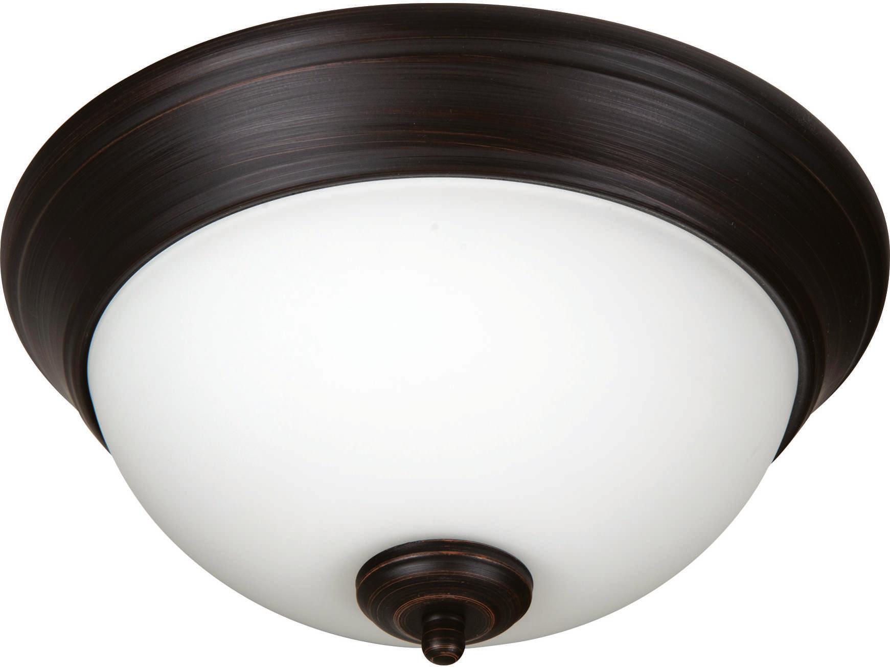 Craftmade Pro Builder Flush 2-Light Aged Bronze Brushed Bowl Dome Mount