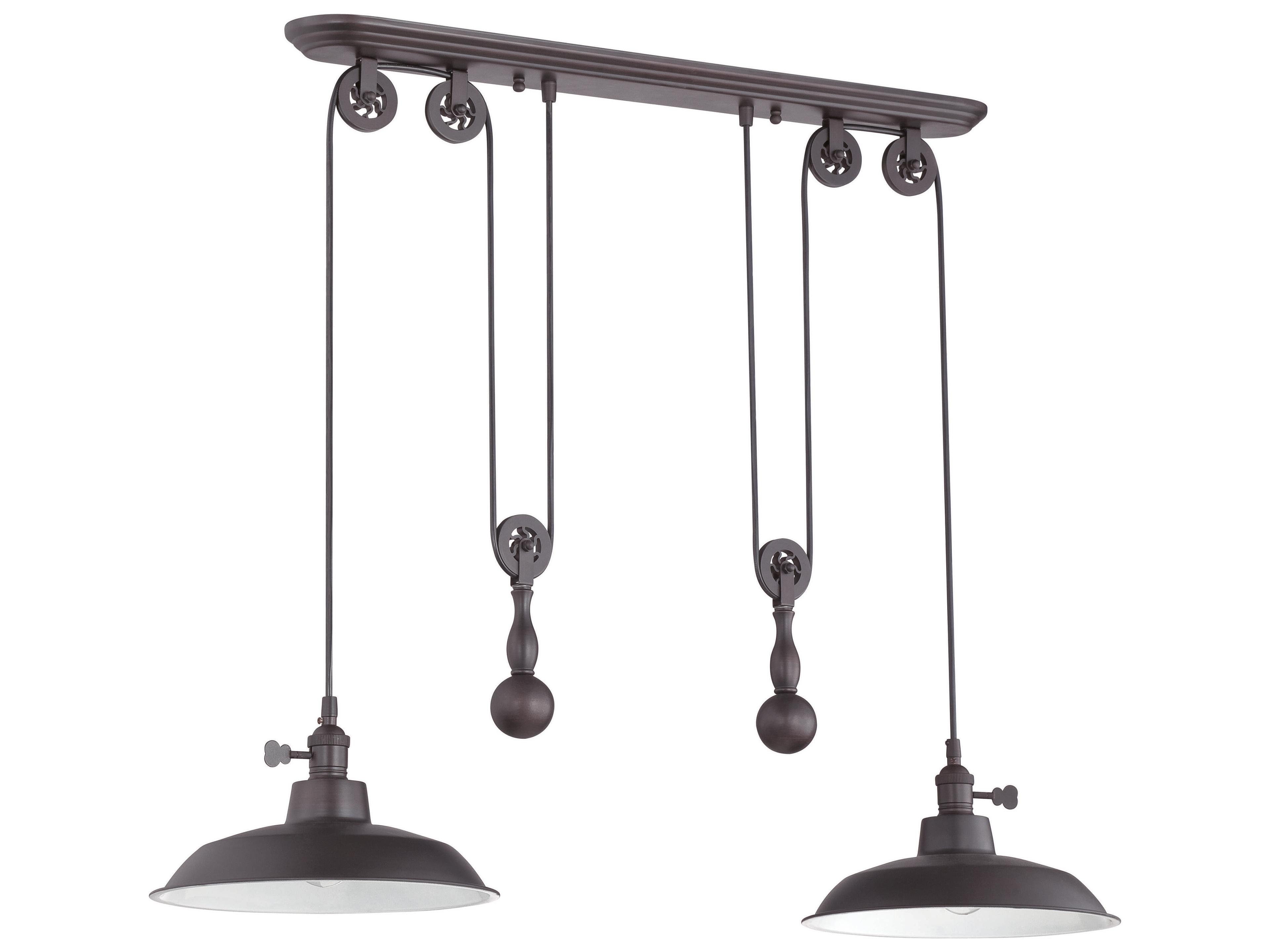 Craftmade Pully Pendant 2-Light Aged Bronze Geometric Island