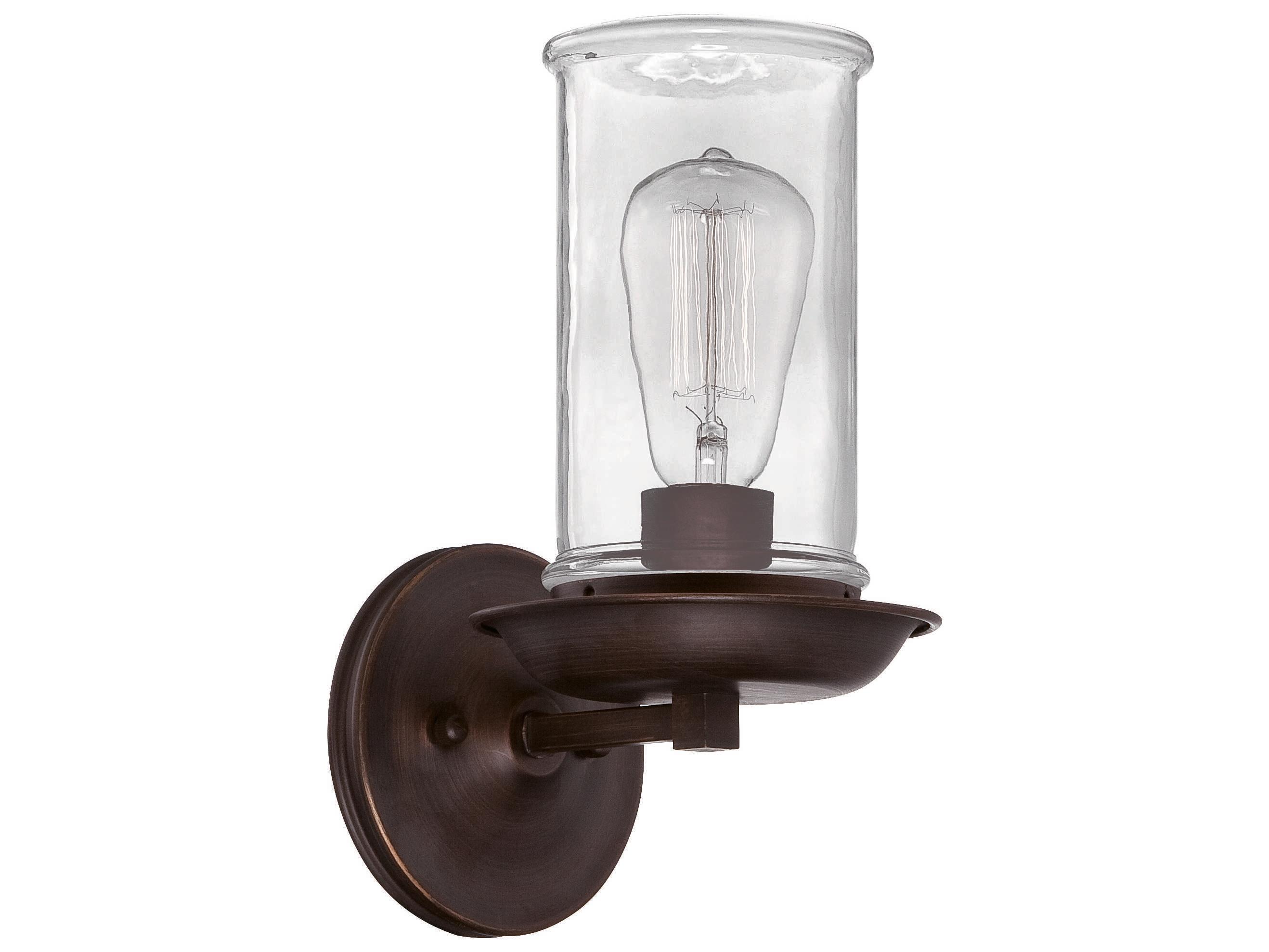 Craftmade Thornton 1-Light Aged Bronze And Natural Rope Glass Wall Sconce