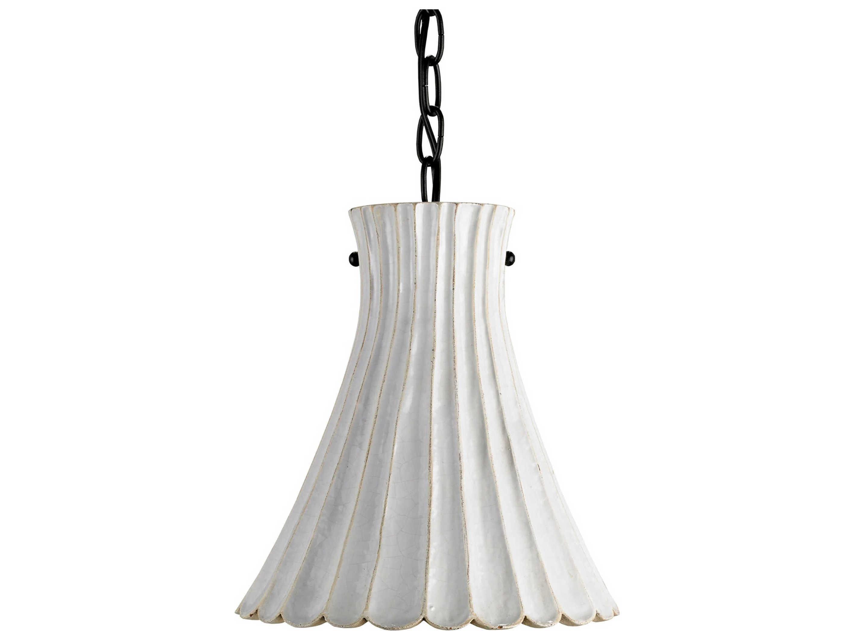 Luxecor Vistas 1-Light Satin Black white Crackle Empire Mini Pendant