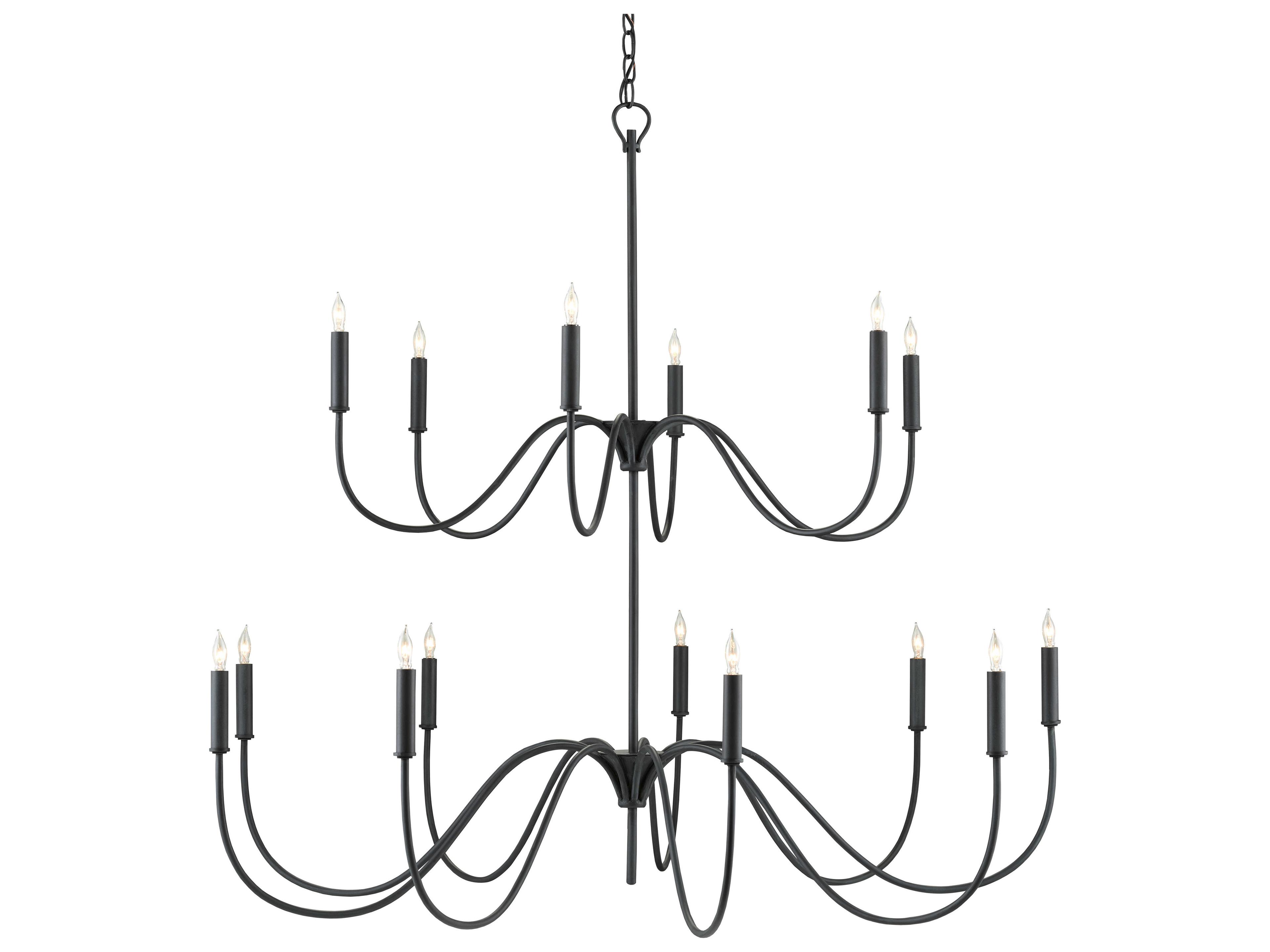 Luxecor Tirrell 15-Light Antique Black Candelabra Chandelier