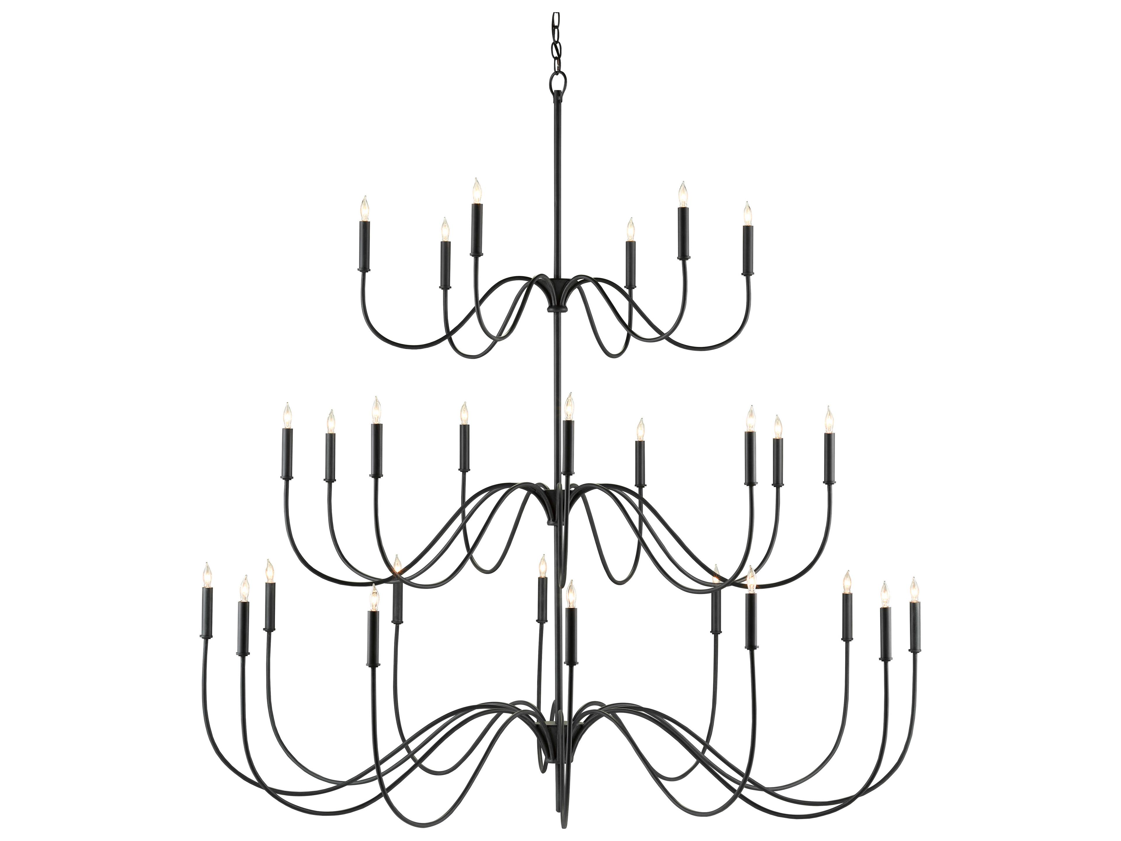Luxecor Tirrell 27-Light Antique Black Candelabra Chandelier