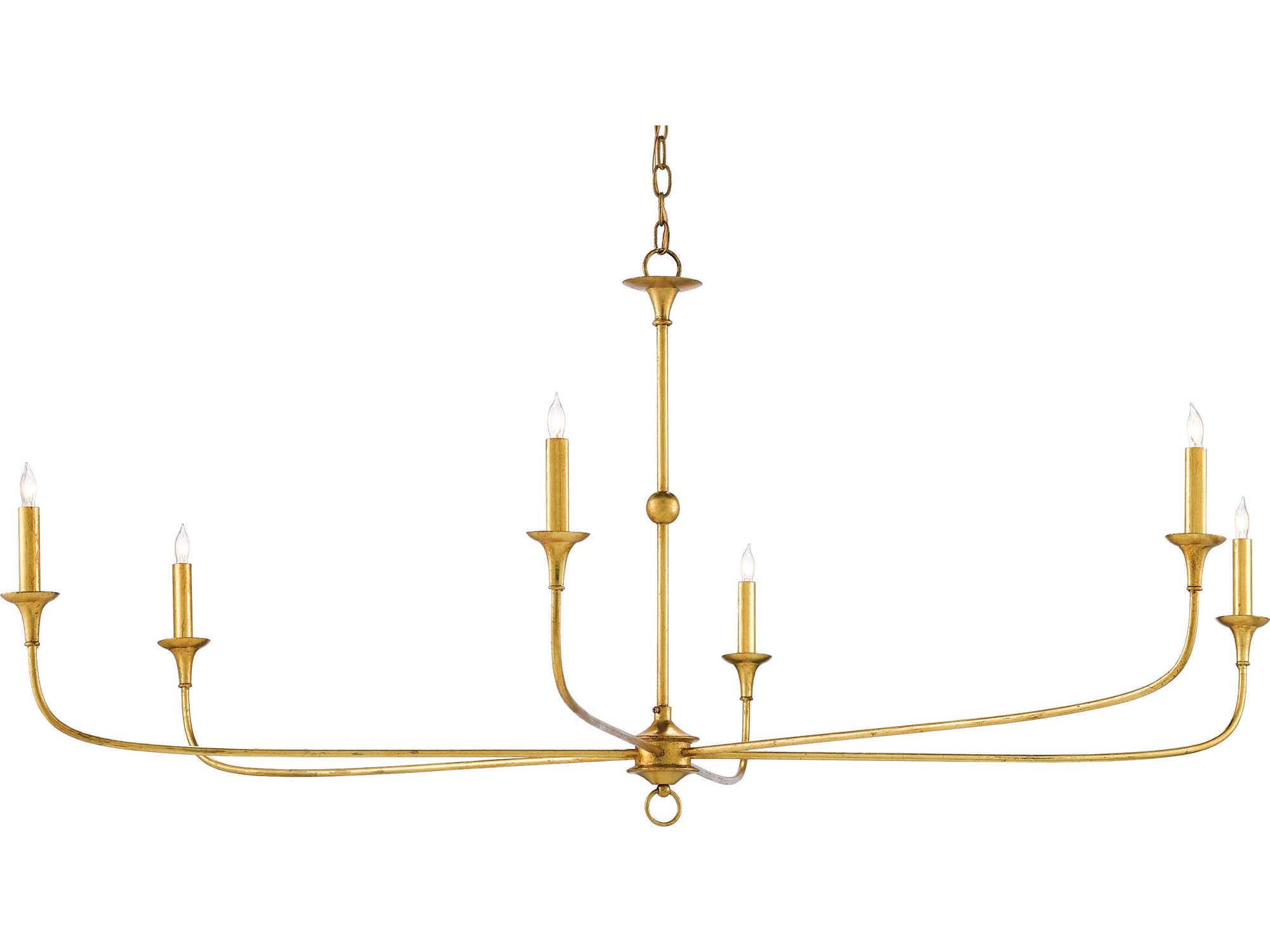 Luxecor Vistas 6-Light Contemporary Gold Leaf Candelabra Chandelier