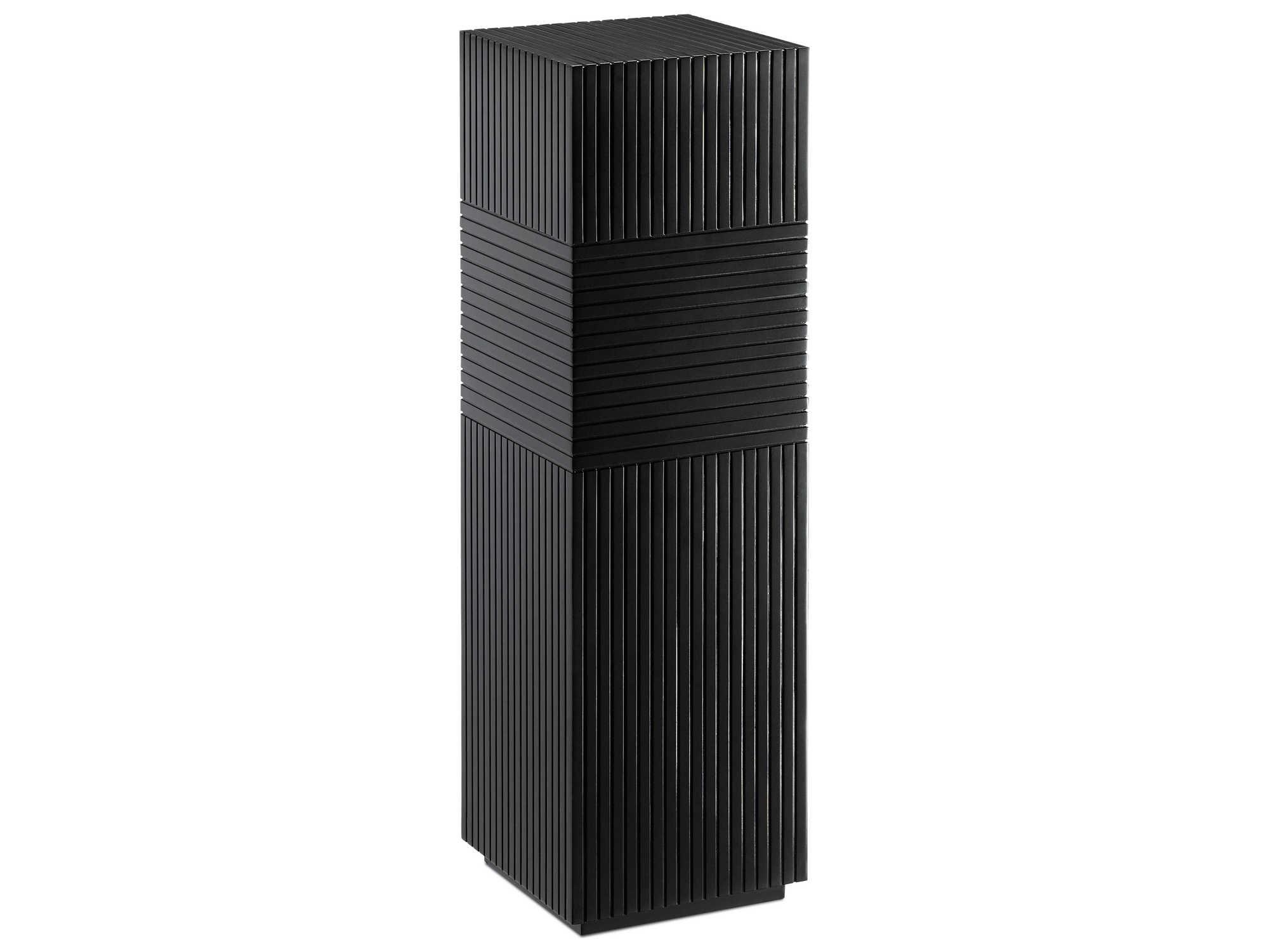 Currey & Company Odense Square Wood Black End Table