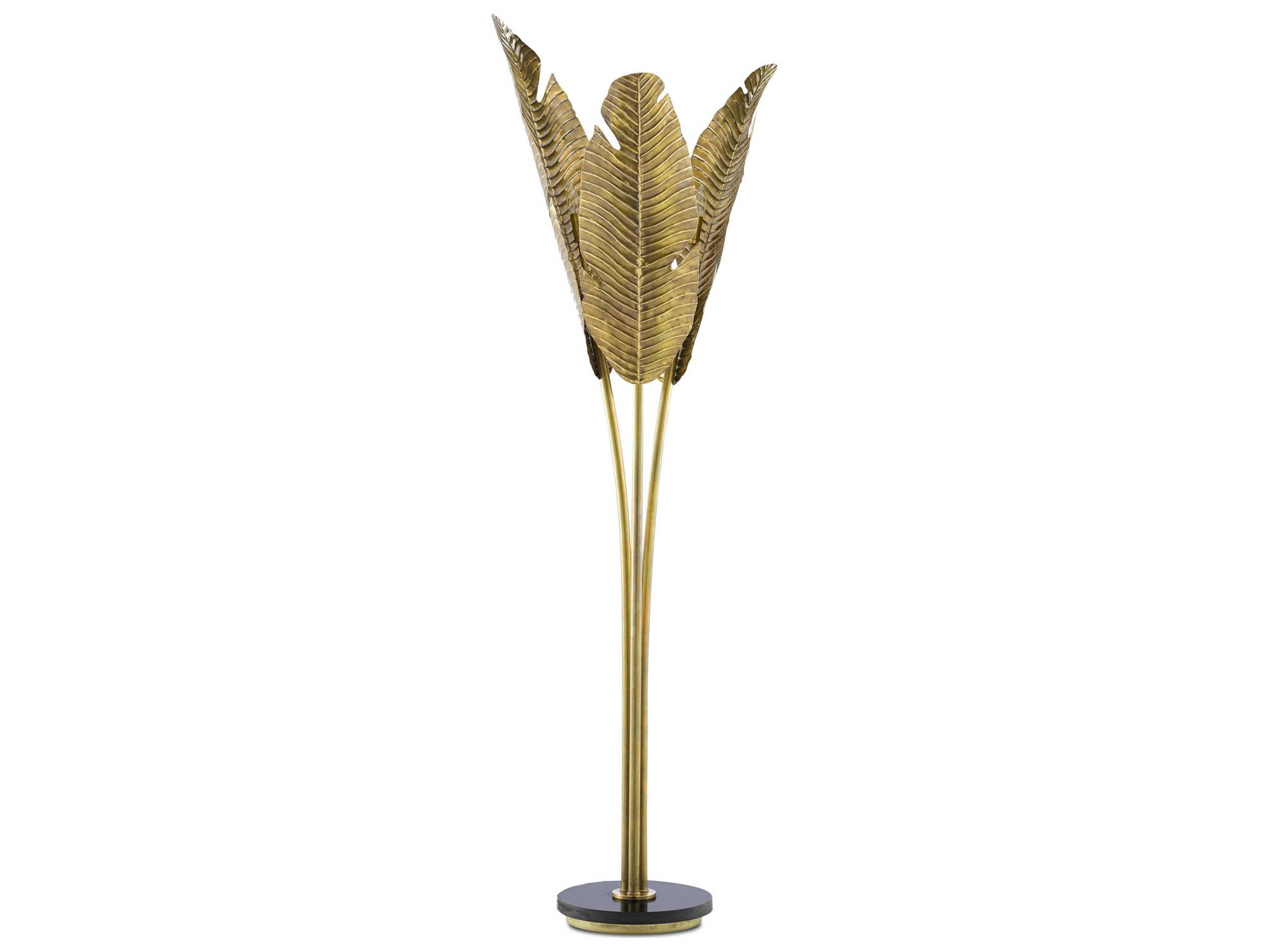 Luxecor Vistas Vintage Brass Black Gold Floor Lamp