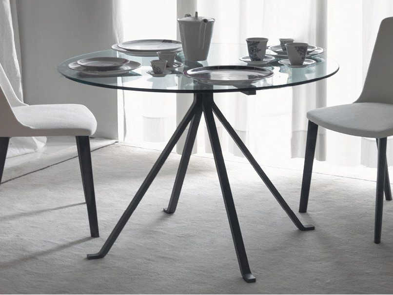 Driade Cugino By Enzo Mari Round Glass Dining Table