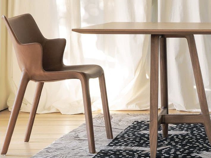 Driade Lou Eat By Phillippe Starck Leather Brown Upholstered Side Dining Chair