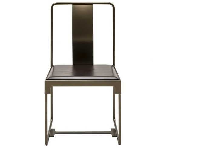 Driade Mingx By Konstantin Grcic Leather Black Upholstered Side Dining Chair