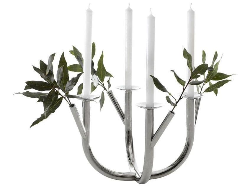 Driade Together Polished Nickel Steel Candleholder