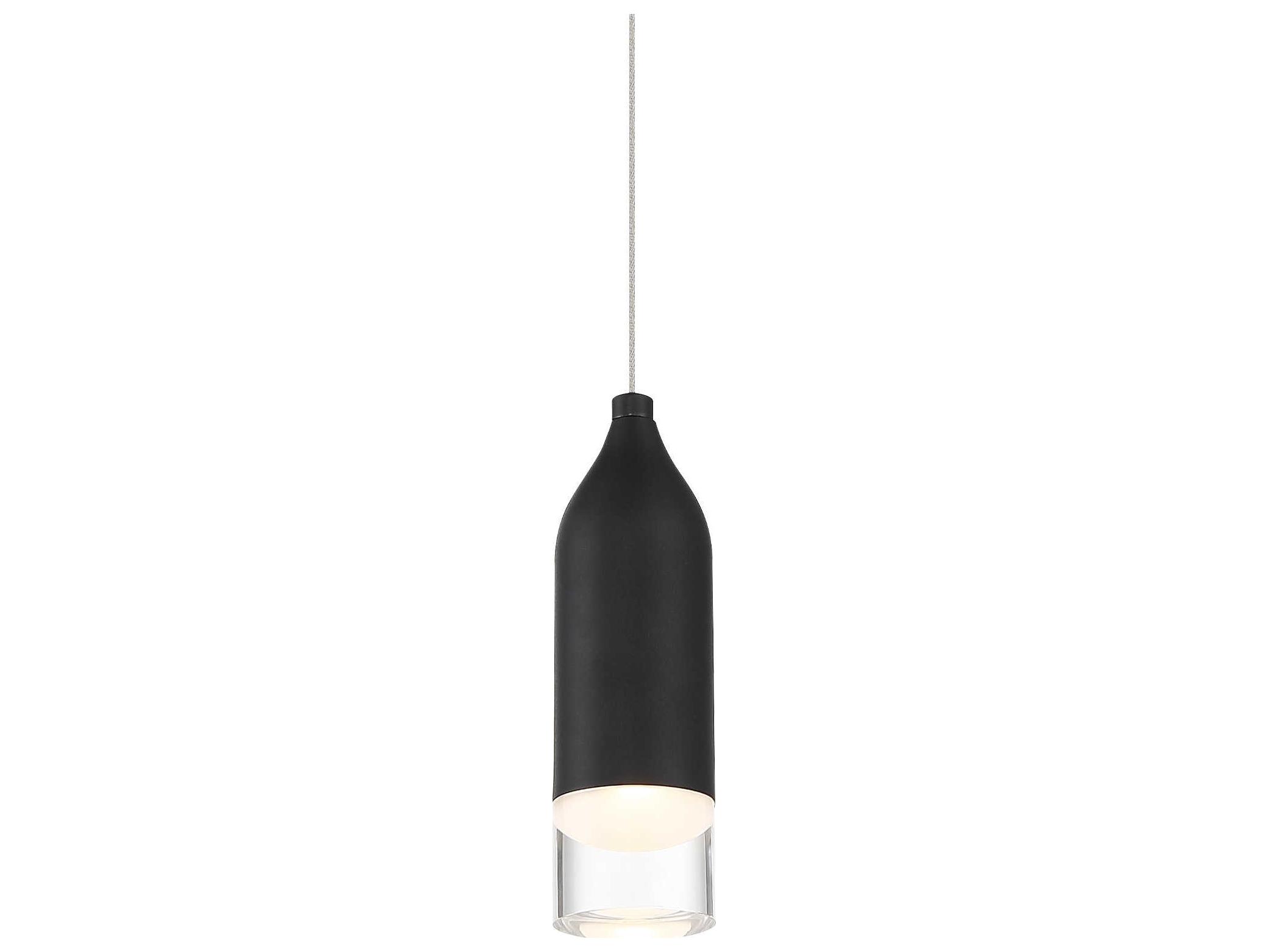 dweLED by WAC Lighting Action 1-Light Black LED Cylinder Linear Mini Pendant