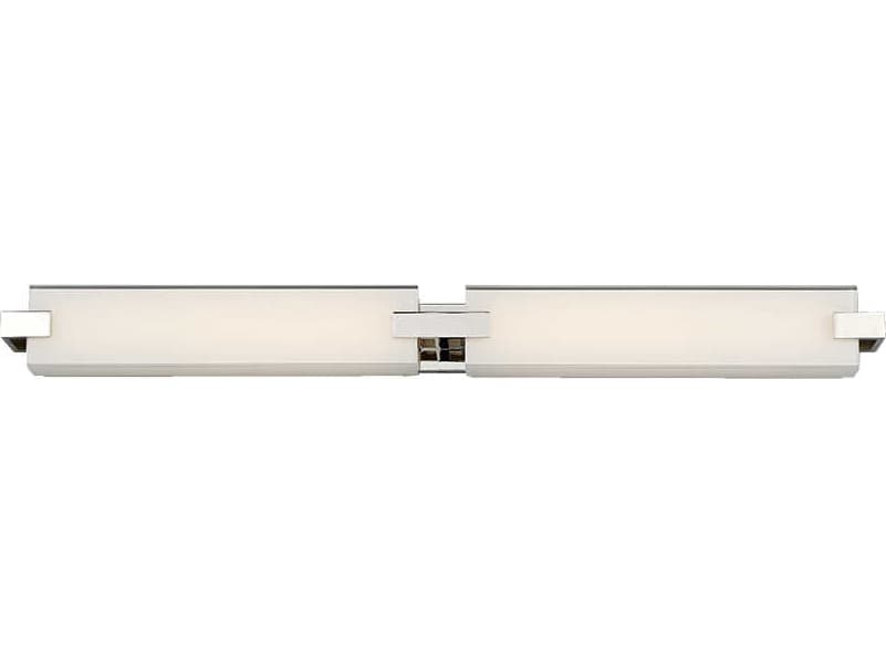 dweLED by WAC Lighting Bliss 1-Light Polished Nickel Glass LED Vanity Light