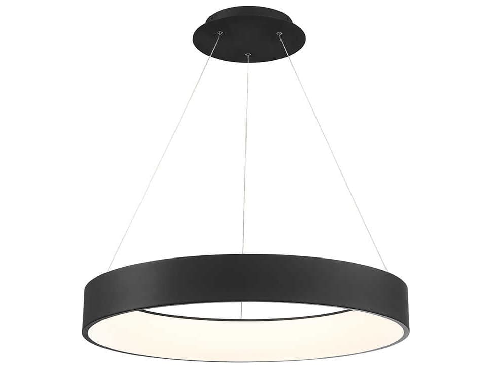 dweLED by WAC Lighting Corso 1-Light Black LED Round Pendant
