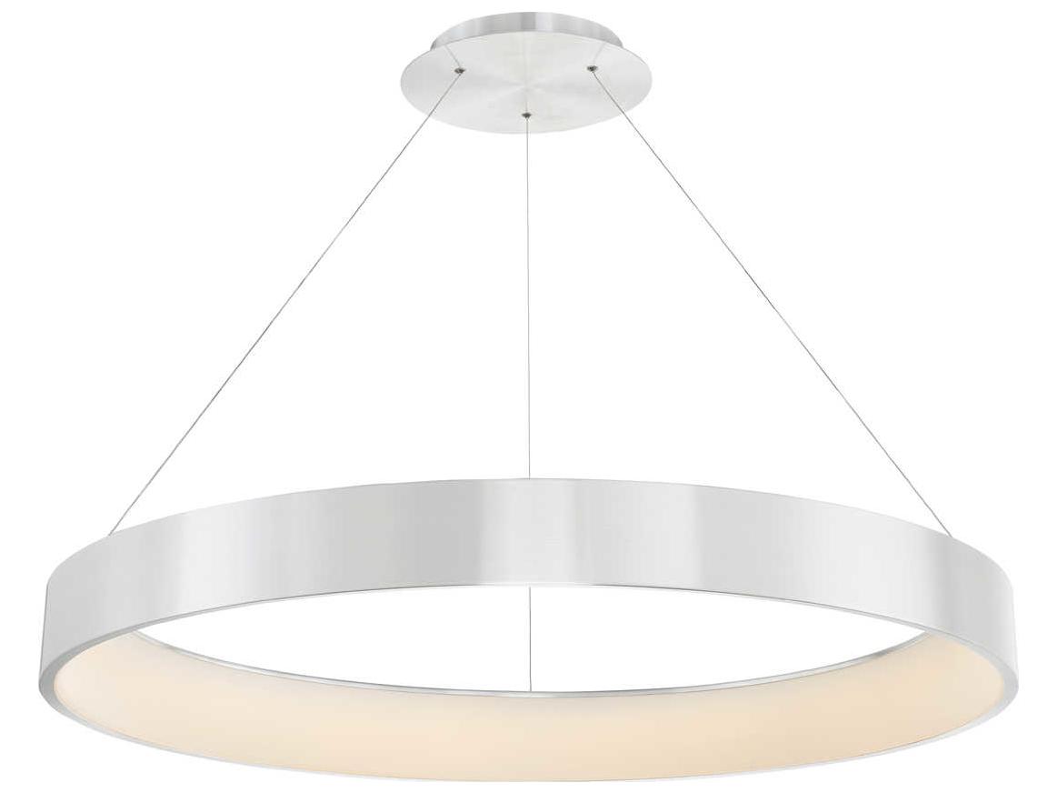 dweLED by WAC Lighting Corso 1-Light Brushed Aluminum Silver LED Round Pendant
