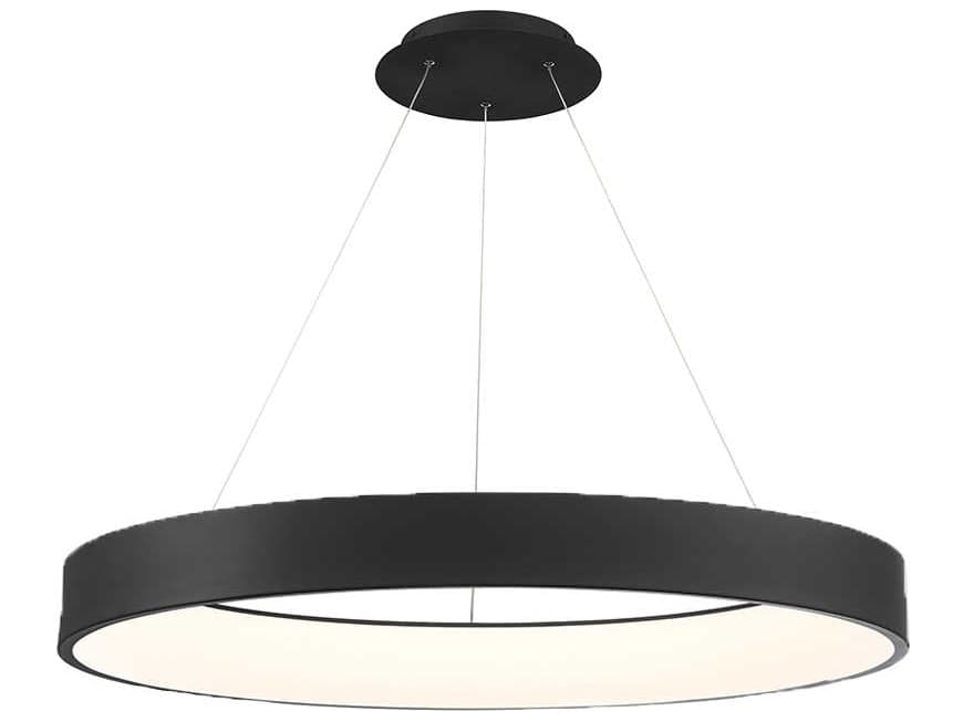 dweLED by WAC Lighting Corso 1-Light Black LED Round Pendant