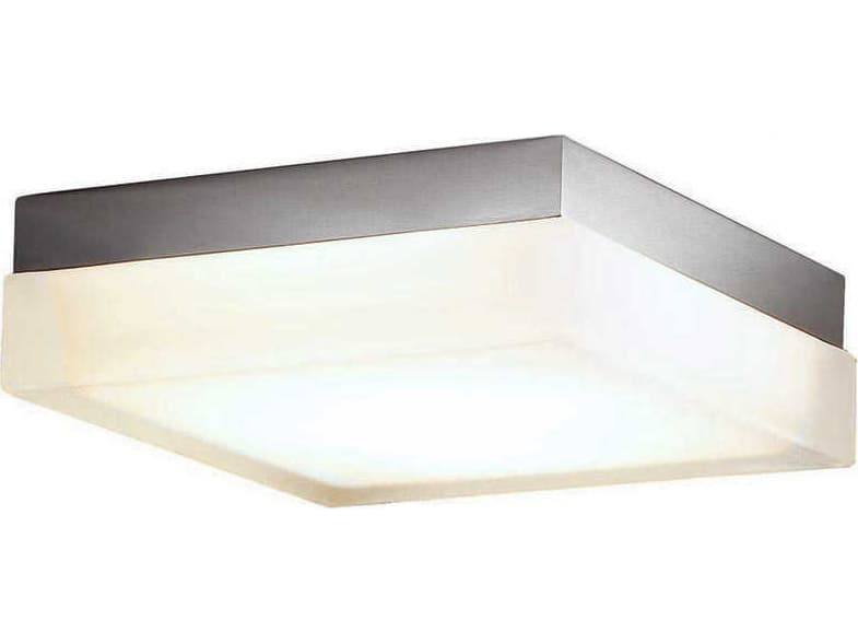 dweLED by WAC Lighting Dice 1-Light Brushed Nickel Glass LED Geometric Flush Mount