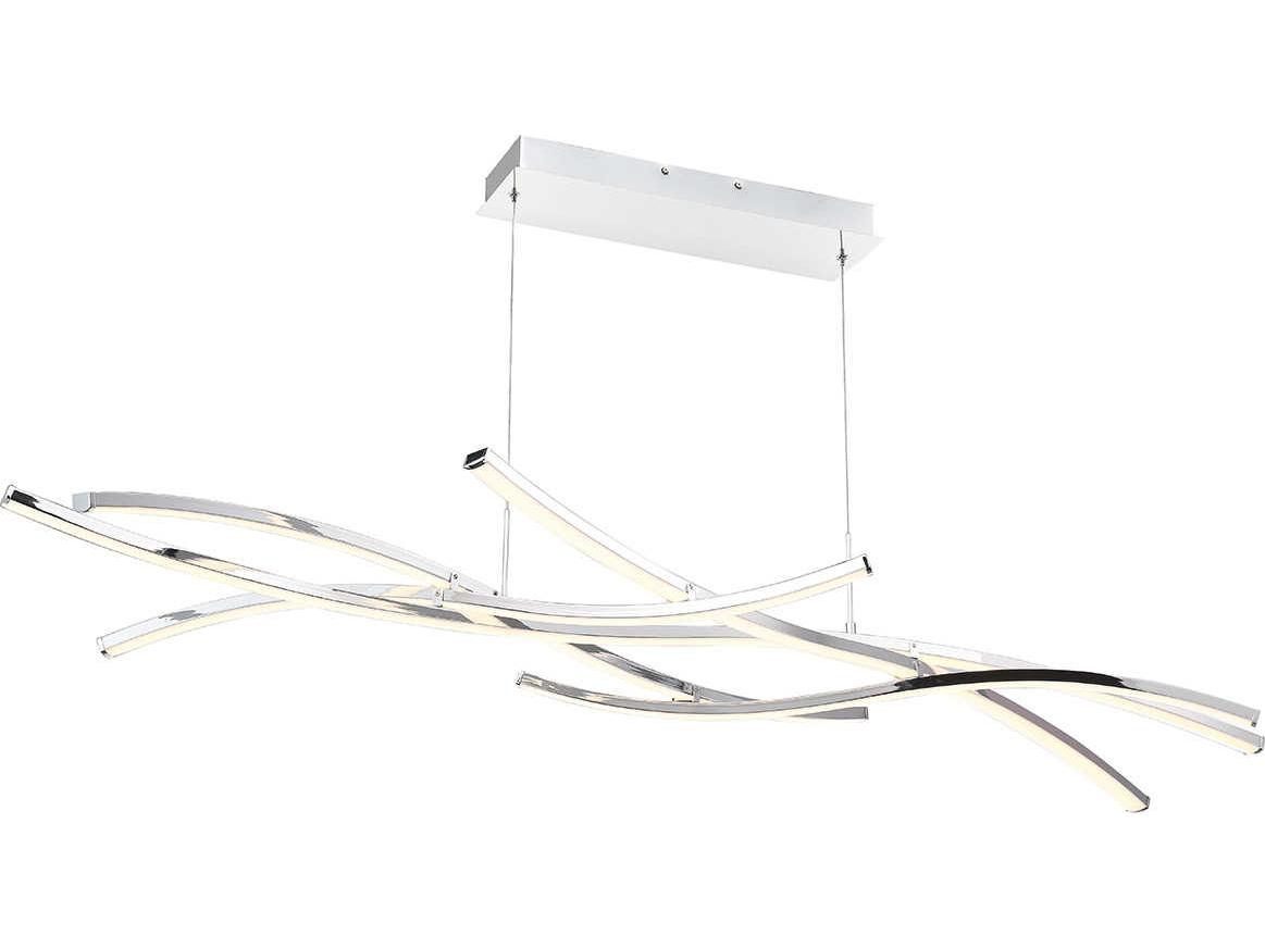 dweLED by WAC Lighting Divergence 9-Light Chrome LED Island Pendant