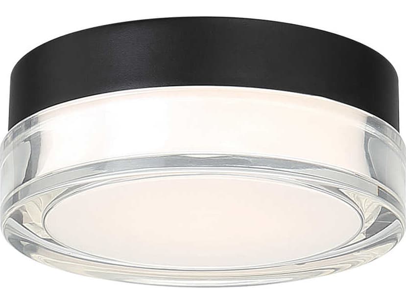 dweLED by WAC Lighting Dot 1-Light Black LED Round Flush Mount