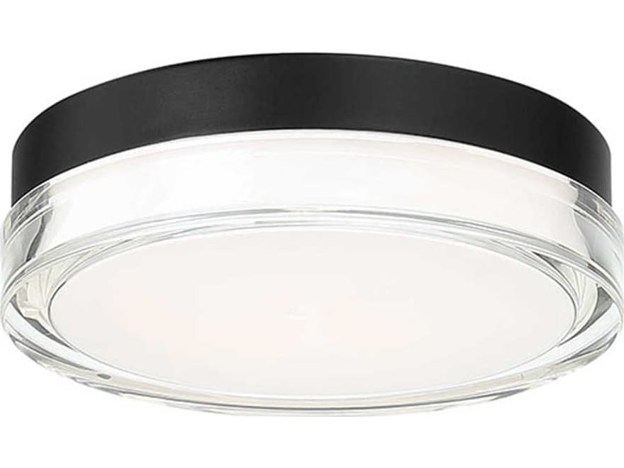 dweLED by WAC Lighting Dot 1-Light Black LED Round Flush Mount
