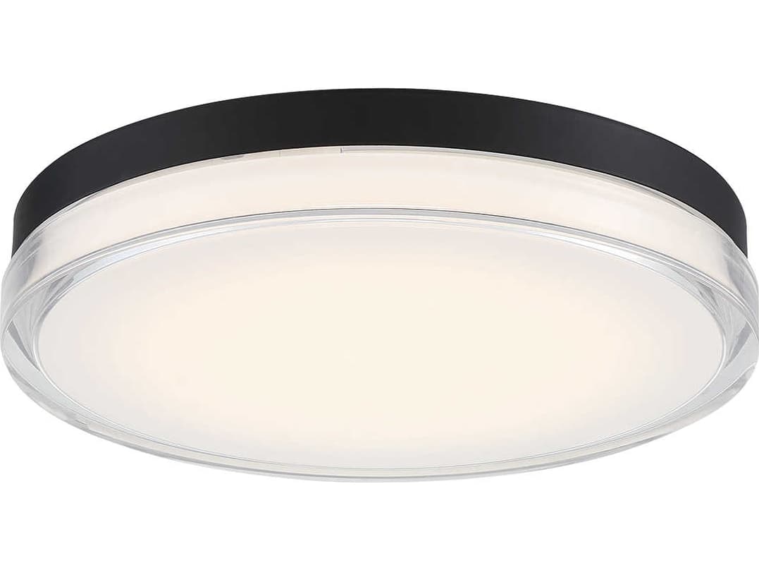 dweLED by WAC Lighting Dot 1-Light Black LED Round Flush Mount