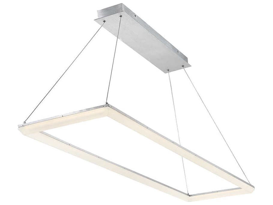 dweLED by WAC Lighting Frame 1-Light Brushed Aluminum Gray LED Geometric Island Pendant