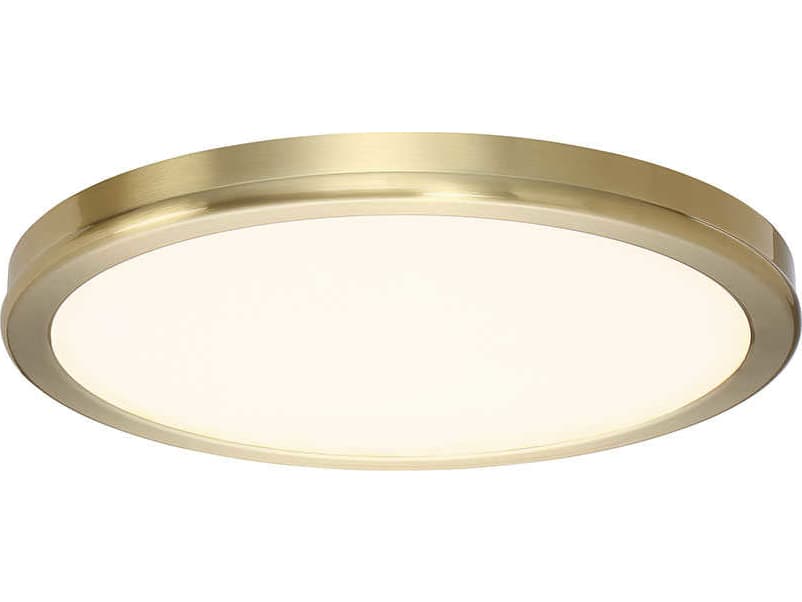 dweLED by WAC Lighting Geos 1-Light Brass LED Round Flush Mount