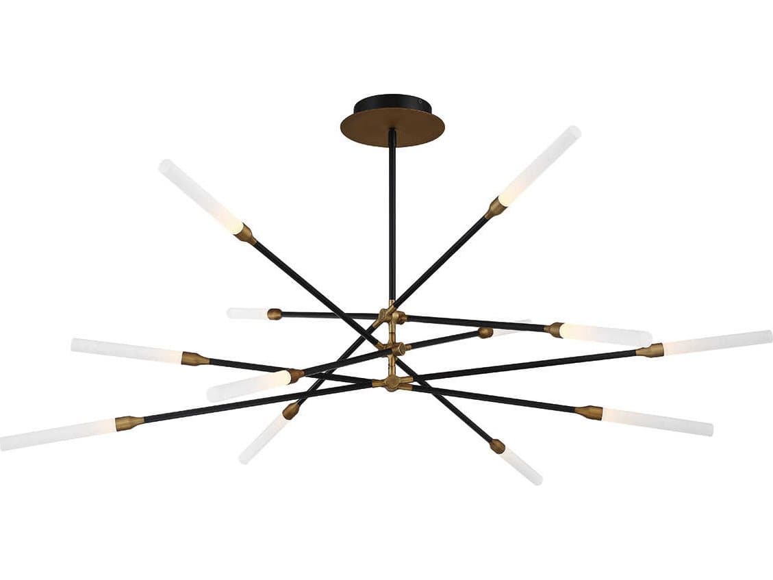 dweLED by WAC Lighting Houdini 12-Light Black Aged Brass LED Pendant