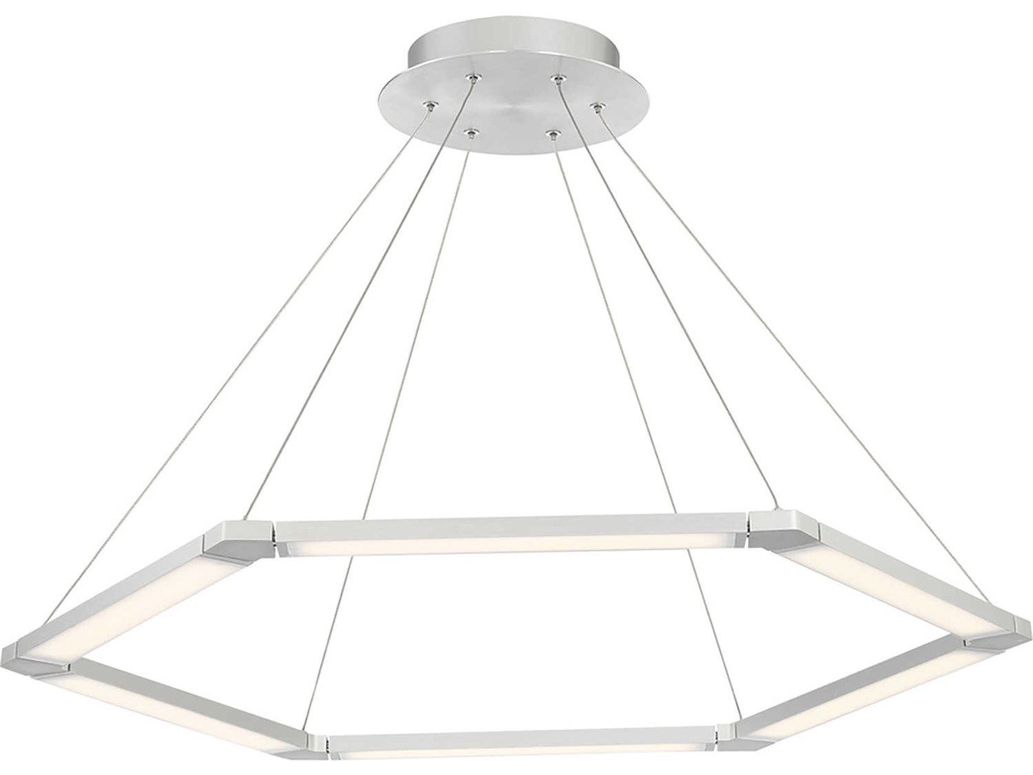 dweLED by WAC Lighting Lune 6-Light Aluminum Silver LED Geometric Pendant
