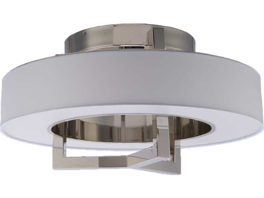 dweLED by WAC Lighting Madison 1-Light Brushed Nickel LED Geometric Round Flush Mount