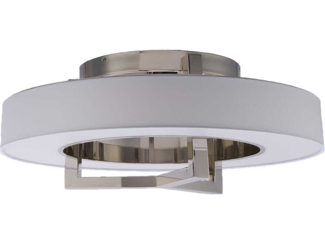 dweLED by WAC Lighting Madison 1-Light Brushed Nickel LED Geometric Round Flush Mount