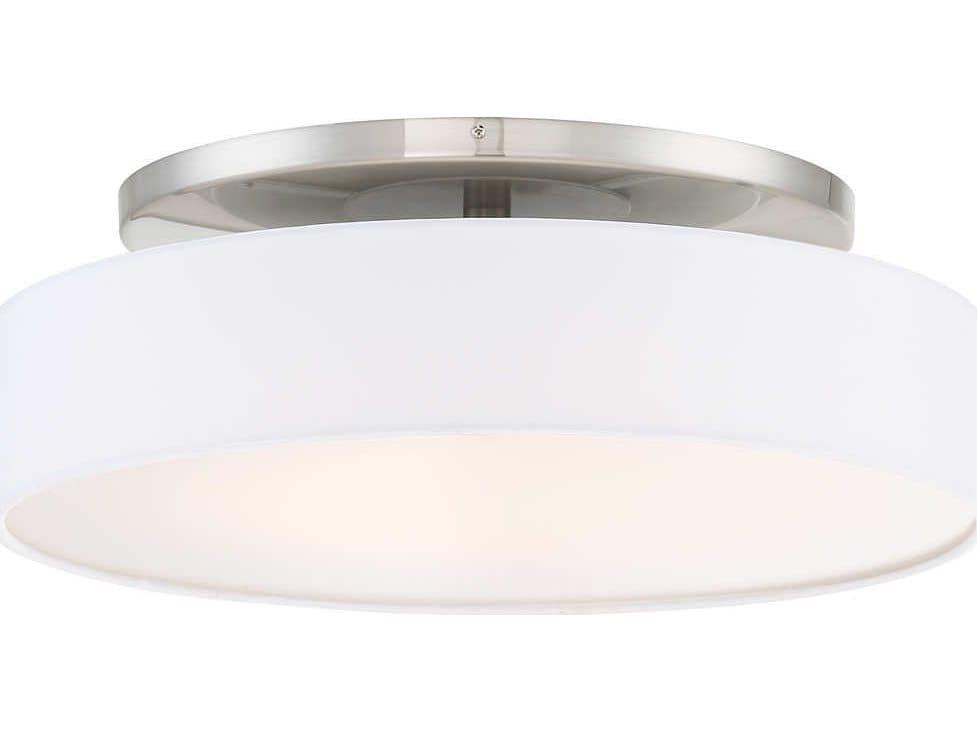 dweLED by WAC Lighting Manhattan 1-Light Brushed Nickel LED Round Flush Mount