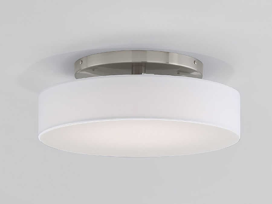 dweLED by WAC Lighting Manhattan 1-Light Brushed Nickel LED Round Flush Mount