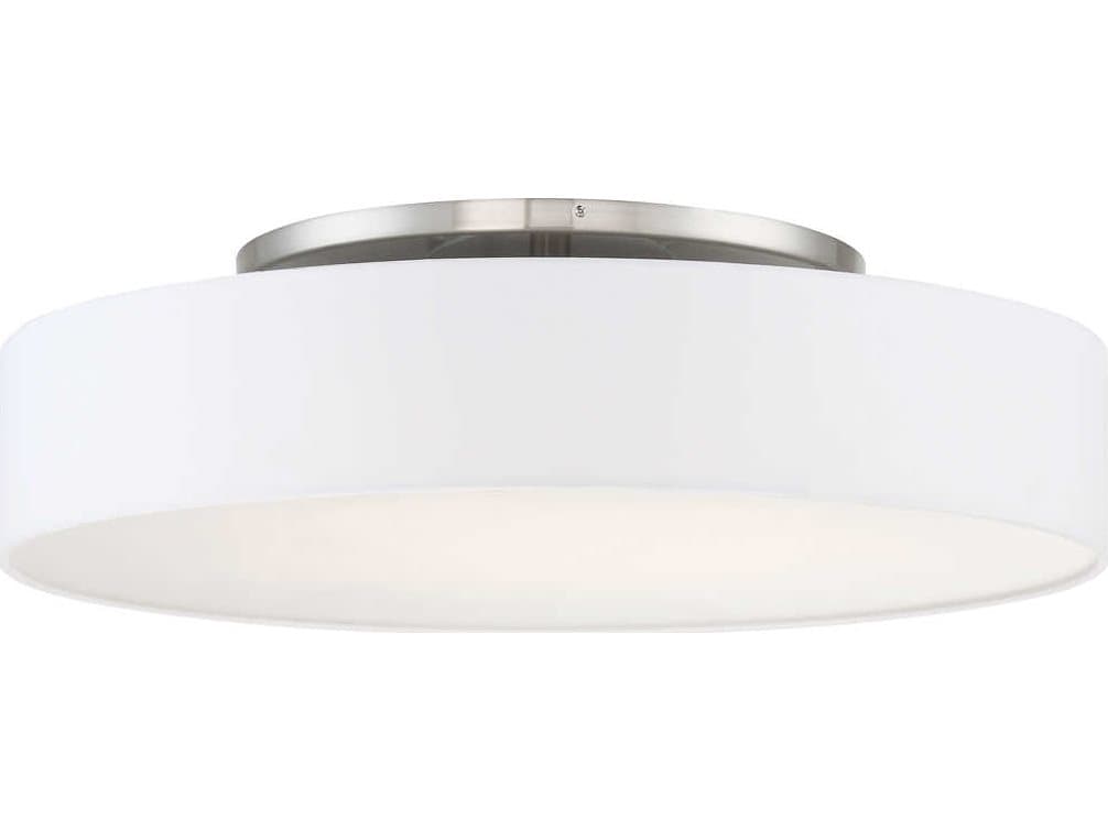 dweLED by WAC Lighting Manhattan 1-Light Brushed Nickel LED Round Flush Mount