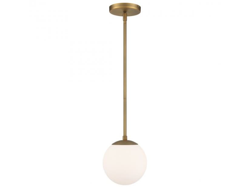 dweLED by WAC Lighting Niveous 1-Light Aged Brass Glass LED Globe Mini Pendant